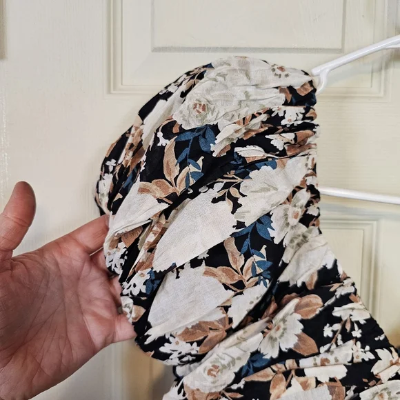 Abercrombie & Fitch Drama Puff Sleeve Floral Ruched Waste Mini Dress - Picture 8 of 9